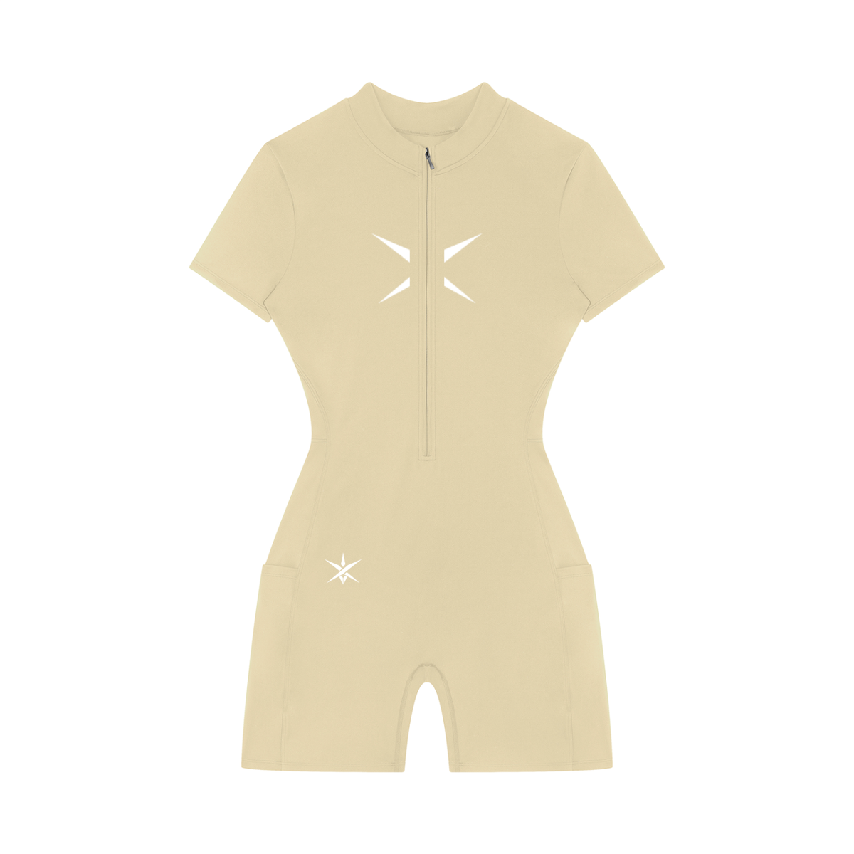 Women's Quarter-Zip Short Sleeve Romper