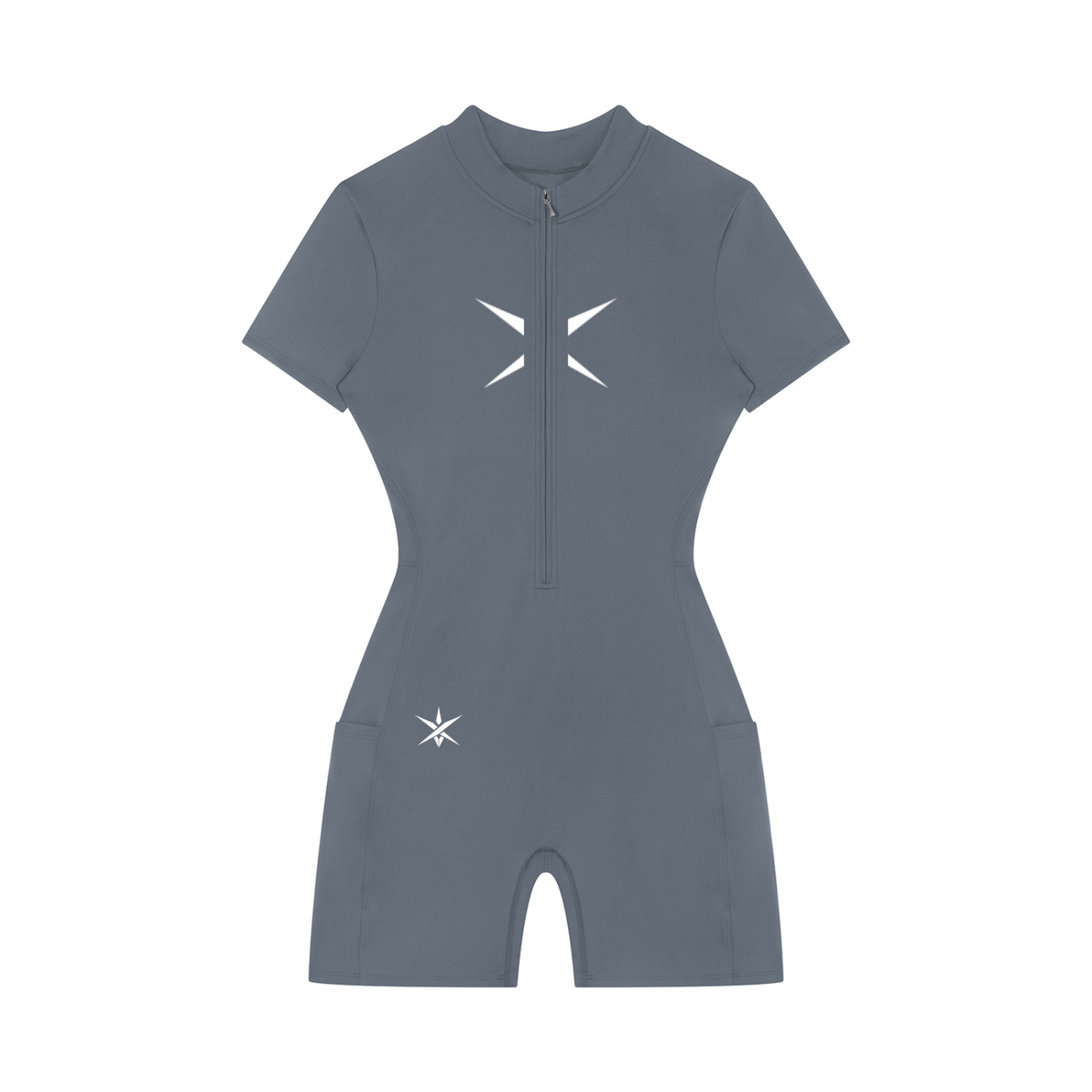 Women's Quarter-Zip Short Sleeve Romper