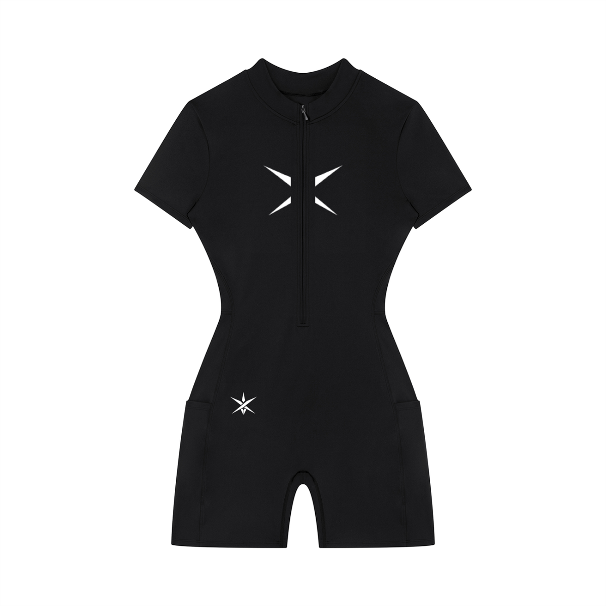 Women's Quarter-Zip Short Sleeve Romper