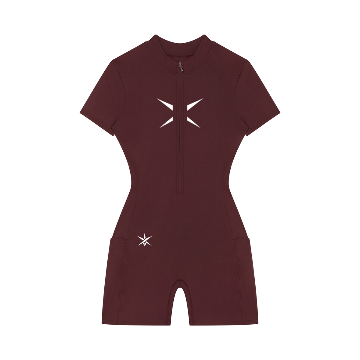 Women's Quarter-Zip Short Sleeve Romper