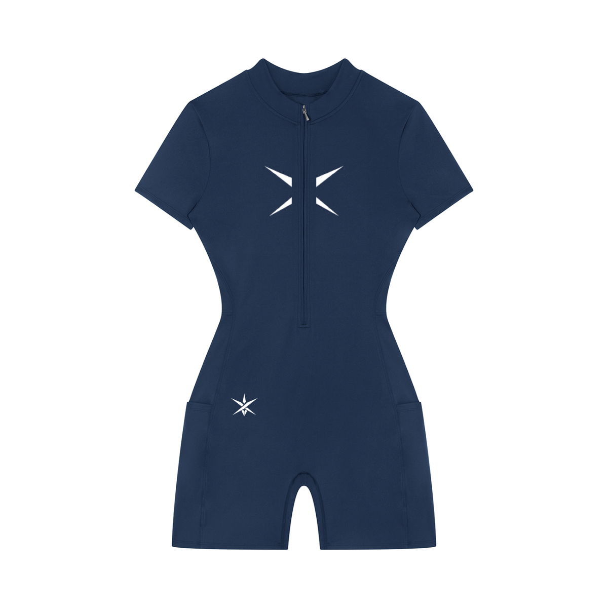 Women's Quarter-Zip Short Sleeve Romper